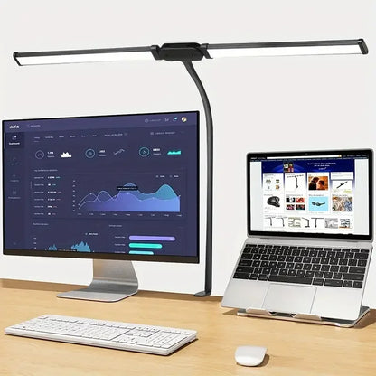 Led Desk Lamp for Office Home Bright Desk Light with Clamp USB Adapter Desk Lamp Stepless Dimming Adjustable Flexible Gooseneck