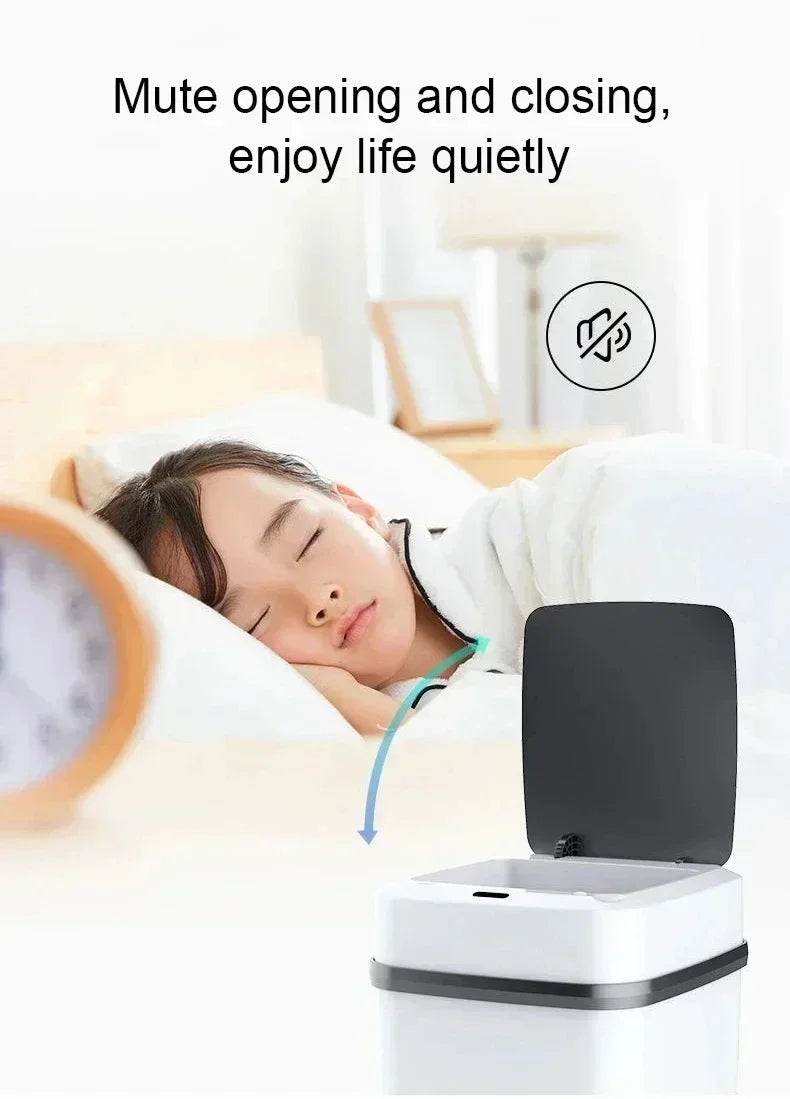 Smart Trash Can Intelligent Waste Bin Automatic Sensor Dustbin with Lid Waterproof Recycling Bins for Home Kitchen Bathroom