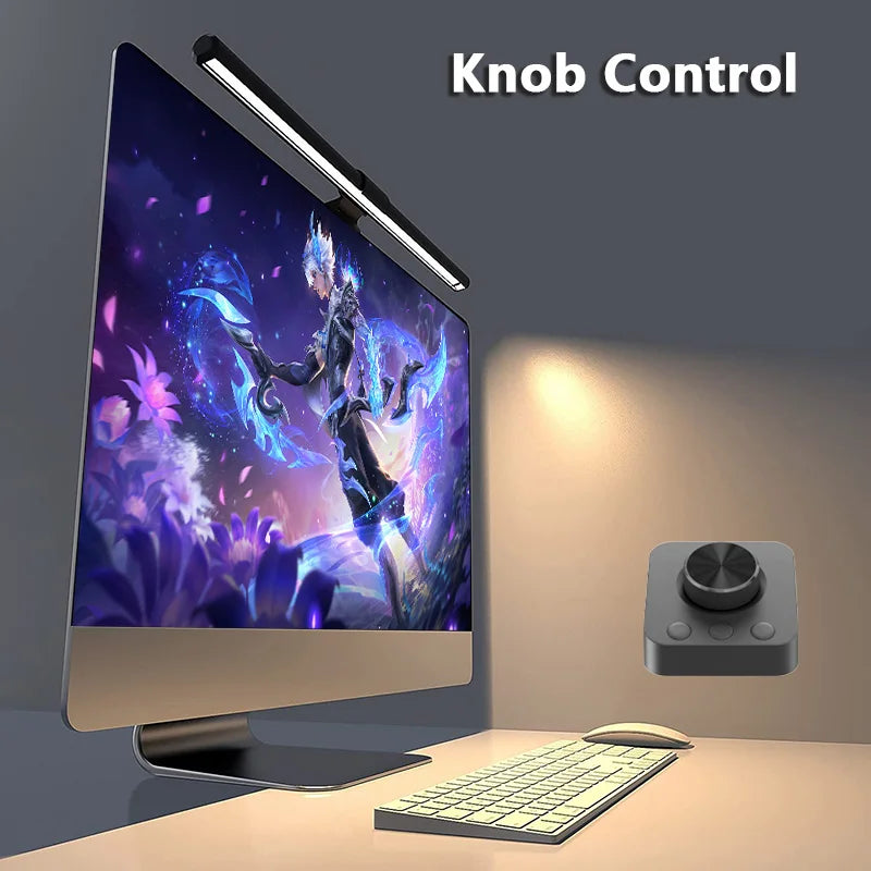Wiscolor LED Monitor Light With Remote Control Stepless Dimmable Monitor Screen Hanging Light for Computer Study LED Table Lamp