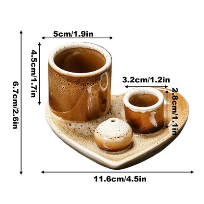 Incense Holder Ceramic Burner Stand Bowl 4-in-1 Incense Stick Holder Spiritual Zen Art For Living Room Yoga Relaxation Home