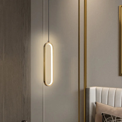 Modern simple light luxury living room background wall decoration Nordic style ins bedroom minimalist long line small chandelier