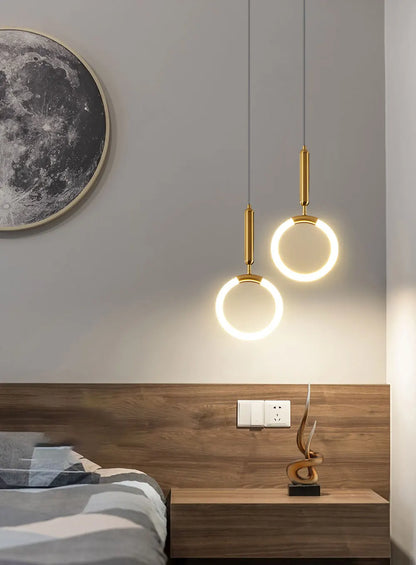 White Ball Tube LED Pendant light luxury chandelier Bedroom Bar Aisle Bedside Minimalist Restaurant Background wall decoration