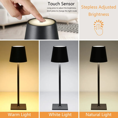 LED Desk Lamp Usb Rechargeable Table Lamp Bar Restaurant Ambiance Wireless Touch Lamps Waterproof Led Lights Bedroom Decor Light