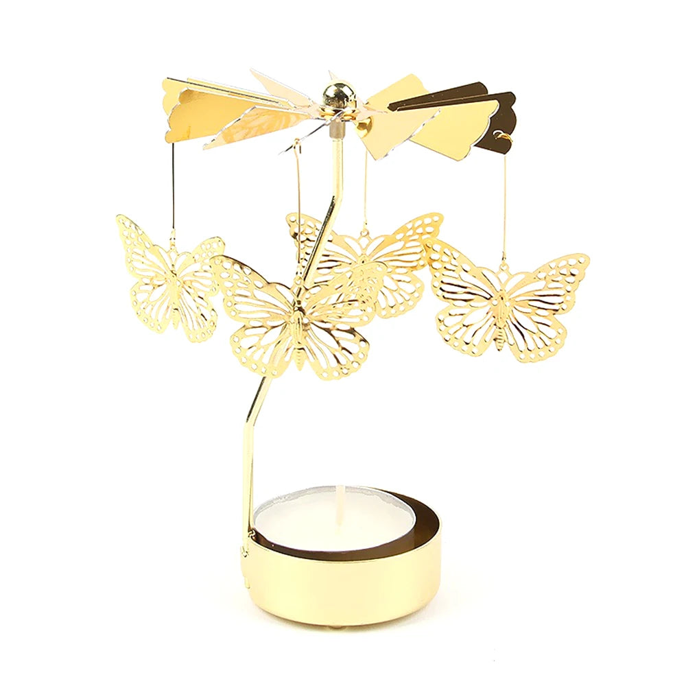 Metal Rotary Candle Holder Rotating Candle Holder Dinner Party Wedding Party Christmas Candle Holder Stand Home Decoration