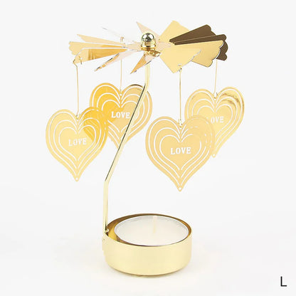 Carousel Candle Holder Gold Metal Candlesticks Room Decor Cake Rotating Candle Stand Home Decoration For Valentine's Christmas