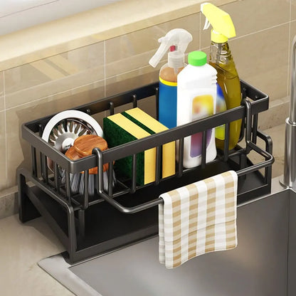 Kitchen Storage Rack Useful Self-draining Sink Shelf Sponge Holder Organizer Hanging Soap Basket Bathroom Cosmetic Shelf
