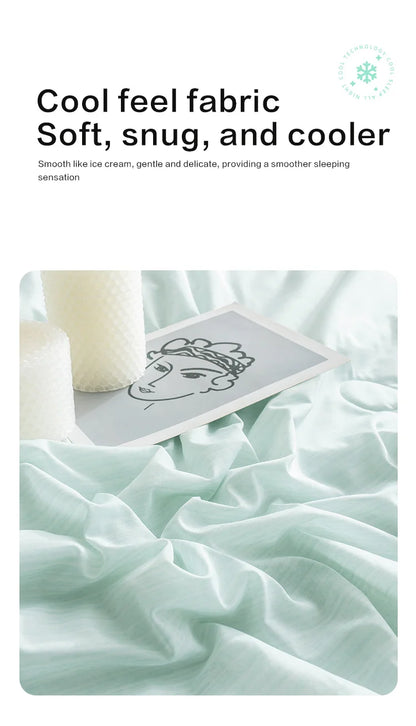 Cooling Blanket for Bed Silky Air Condition Comforter Lightweight Cooled Ice Summer Quilt with Double Side Cold & Cooling Fabric