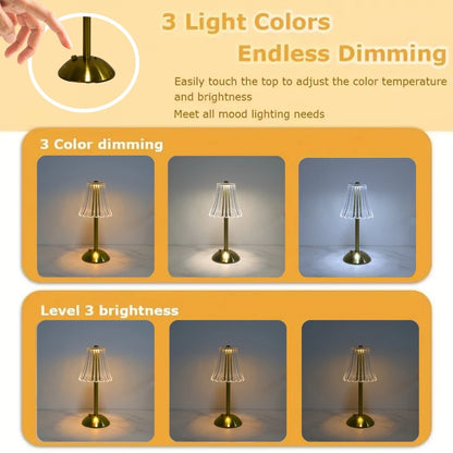 Crystal Romantic Table Lamp - Suitable for bedroom, desk, and dining room decoration, retro touch table lamp