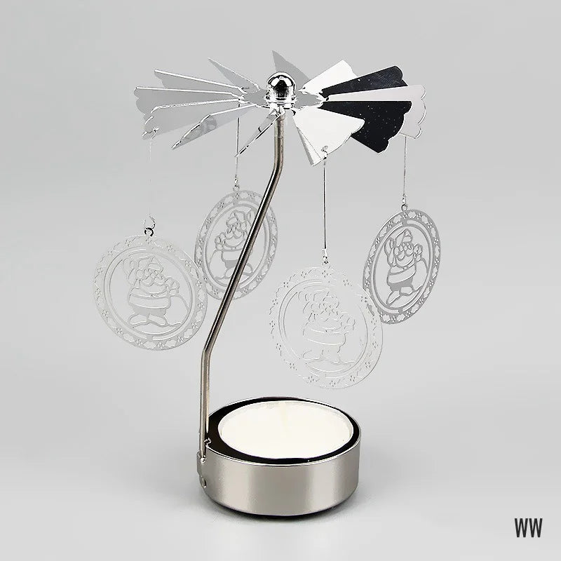 Metal Candlesticks For Candles Modern Room Decor Silver Carousel Candle Tea Light Holder Damper Home Decoration Valentine's Gift
