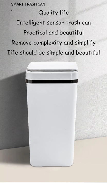 Bathroom Touchless Trash, 12L Motion Sensor-Activated Trash Can with Lid, Automatic Kitchen Trash for Office, Living Room, Bedroom
