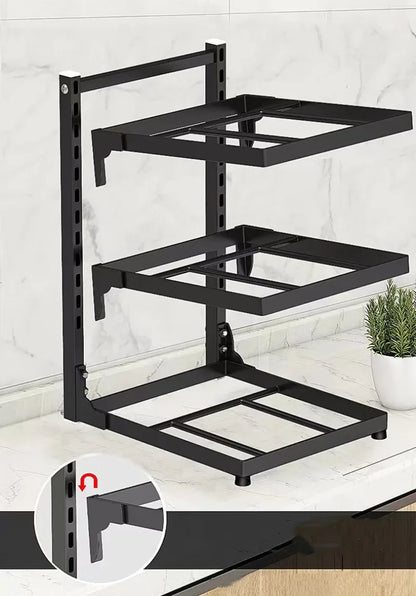 Kitchen Sink Organizer Rack Adjustable Pot Cabinet Rack Holder Multi-layer Home Frying Pan Holder Pot Bowl Storage Racks