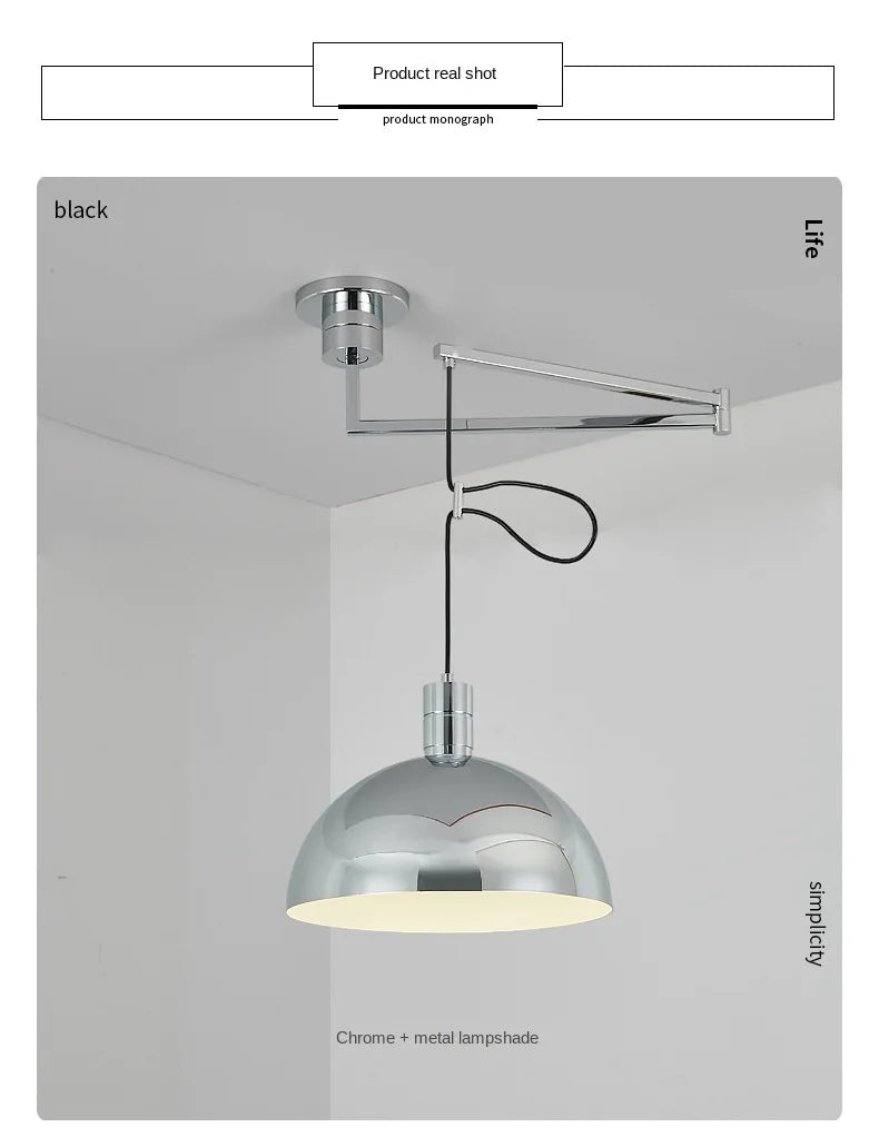 Rotate Pendant Lights Kitchen Dining Room Restaurant Adjustable Hanging Lamp Nordic Ceiling Chandeliers Retractable Folding Arm
