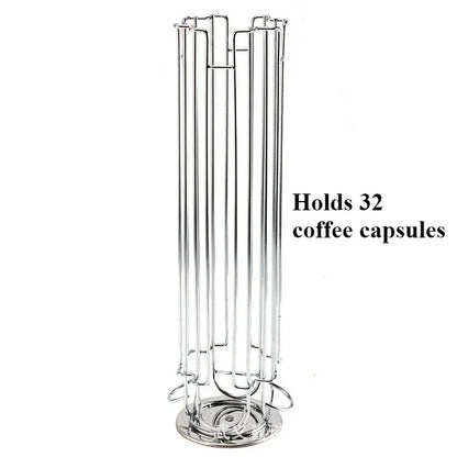 Holds 32 Pieces Coffee Capsule Holder Rotatable Coffee Capsule Stand Stylish Metal Coffee Storage Holder Home Kitchen Cafe Use