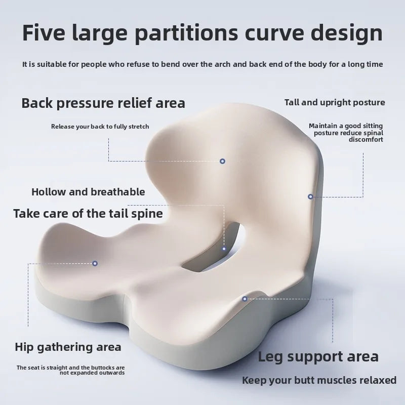 Memory Foam One-piece Cushion Office Cushion Hip Beautification Spine Relief And Waist Support Cushion
