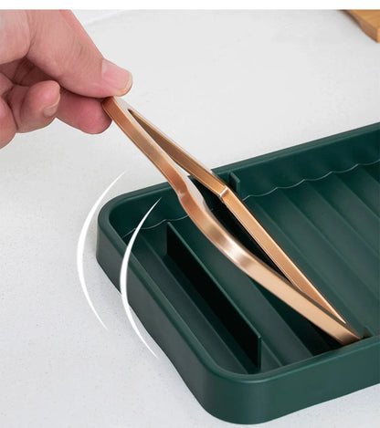 Kitchen Desktop Pot Lid Holder Foldable Multifunctional Pot Cover Rack Spatula Storage Rack Pot Lid Rest Kitchen Organizer