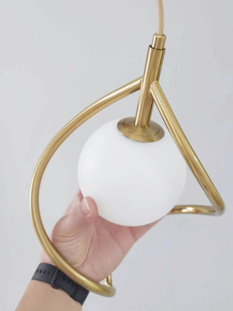 White Ball Tube LED Pendant light luxury chandelier Bedroom Bar Aisle Bedside Minimalist Restaurant Background wall decoration