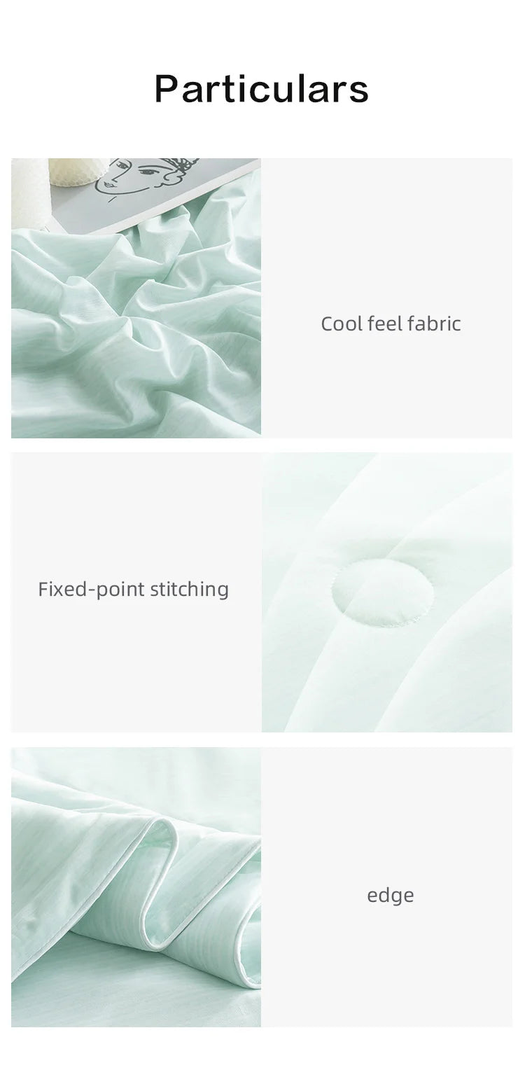 Cooling Blanket for Bed Silky Air Condition Comforter Lightweight Cooled Ice Summer Quilt with Double Side Cold & Cooling Fabric