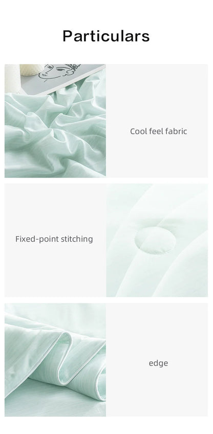 Cooling Blanket for Bed Silky Air Condition Comforter Lightweight Cooled Ice Summer Quilt with Double Side Cold & Cooling Fabric