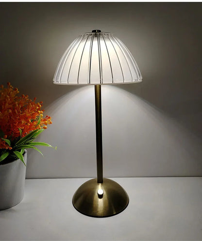 Rechargeable Crystal LED Table Lamp Touch Sensor Dimmable Desktop Nightlight Reading Lamp For Bar Hotel Restaurant Bedroom Decor