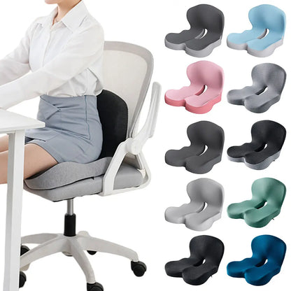 Memory Foam L-Shaped Integrated Office Chair Cushion with Lumbar Support Car Seat Cushion for Office Workers Car Drivers