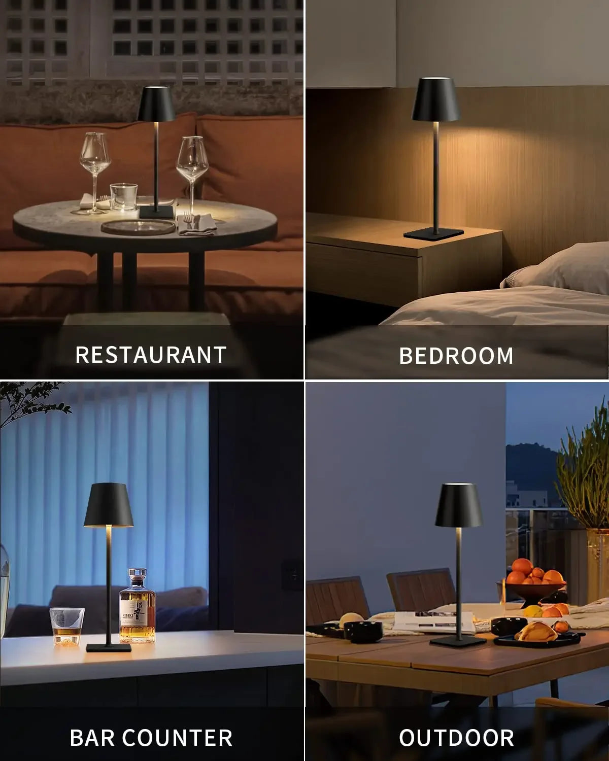 LED Desk Lamp Usb Rechargeable Table Lamp Bar Restaurant Ambiance Wireless Touch Lamps Waterproof Led Lights Bedroom Decor Light