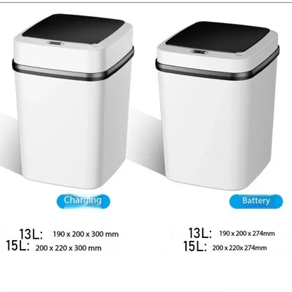 Smart Trash Can Intelligent Waste Bin Automatic Sensor Dustbin with Lid Waterproof Recycling Bins for Home Kitchen Bathroom