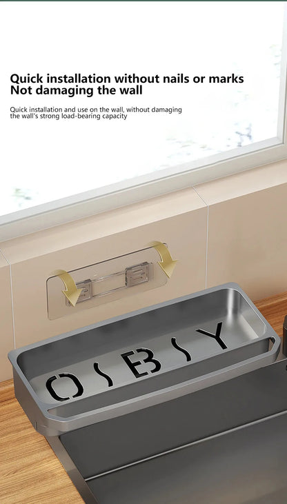 Kitchen Sink Organizer Drain Rack Self-draining Shelf Sponge Holder Dishcloth Faucet Storage Soap Drainer Kitchen Accessories