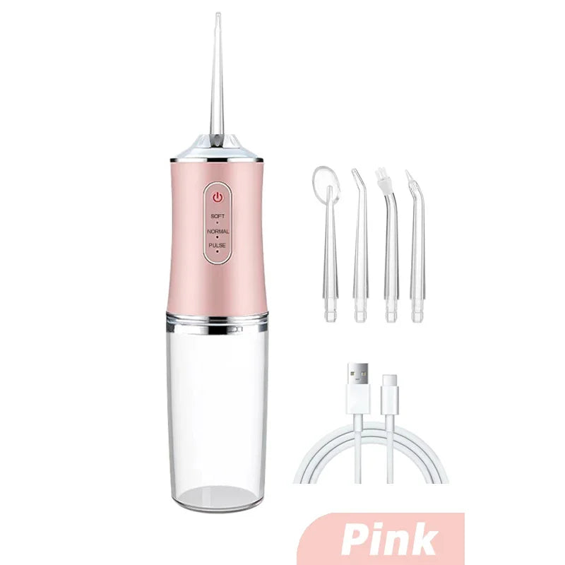 Smart Electric Oral Irrigator Water Flosser 4 Jets 3 Modes USB Charging Water Jet Irrigator Dental Teeth Cleaner