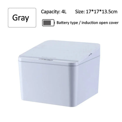 Intelligent Mini Desktop Trash Can Automatic Touchless Infrared Motion Sensor Trash Can Car Trash Portable Storage For Kitchen