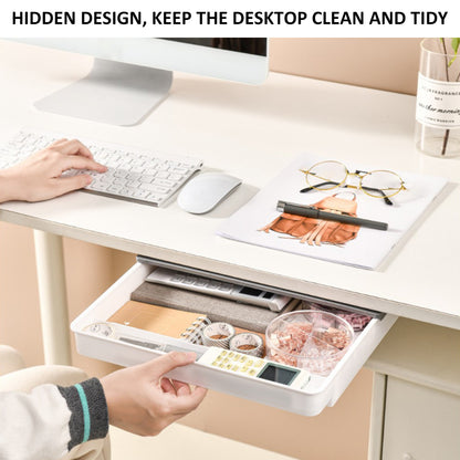 1/2Pcs Under Desk Drawer Storage Box Hidden Self-Adhesive Stationery Storage Drawer For Office Home Organizer Accessories