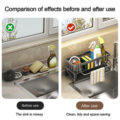 Kitchen Storage Rack Useful Self-draining Sink Shelf Sponge Holder Organizer Hanging Soap Basket Bathroom Cosmetic Shelf