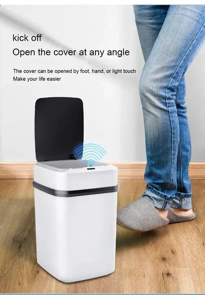 Smart Trash Can Intelligent Waste Bin Automatic Sensor Dustbin with Lid Waterproof Recycling Bins for Home Kitchen Bathroom