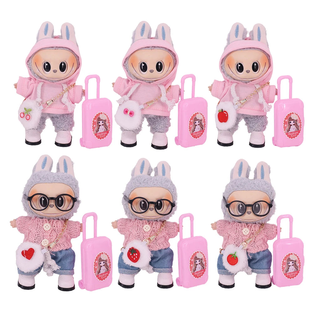 Doll Mini Crossbody Bag Cartoon Model Camera Pendant Doll Accessories For 15-17cm Plush Labubu Doll Gift,Girl's Dollhouse Toys