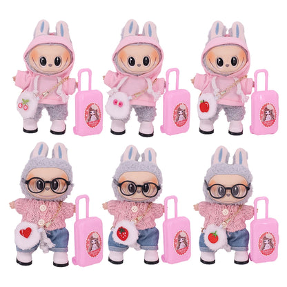Doll Mini Crossbody Bag Cartoon Model Camera Pendant Doll Accessories For 15-17cm Plush Labubu Doll Gift,Girl's Dollhouse Toys