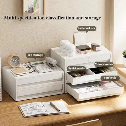 Desktop Storage Box Stationery Sorting Storage Drawer Stackable Space Saving Tabletop Drawer Cosmetic Desktop Organizer Boxes