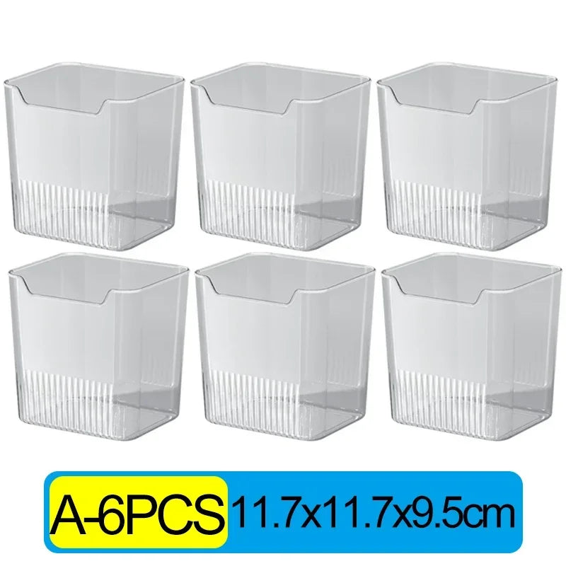 1/6PCS Fridge Side Door Storage Boxes Portable Vegetables Fruits Preservation Box Kitchen Food Grade Plastic Storage Containers