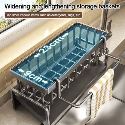 Kitchen Storage Rack Useful Self-draining Sink Shelf Sponge Holder Organizer Hanging Soap Basket Bathroom Cosmetic Shelf