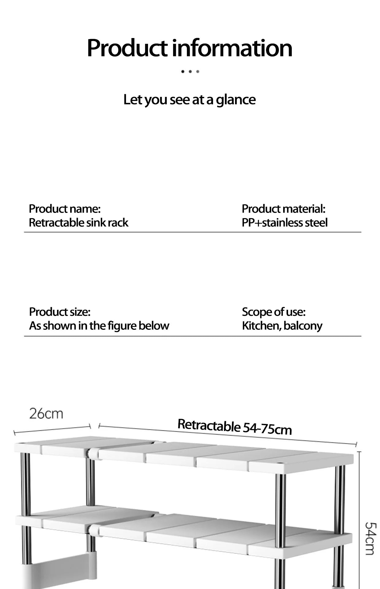Kitchen Rack Retractable Under Sink Shelf Cabinet 2 Layer Multipurpose Pot Rack Cabinet Layered Storage Rack Bathroom Organizer