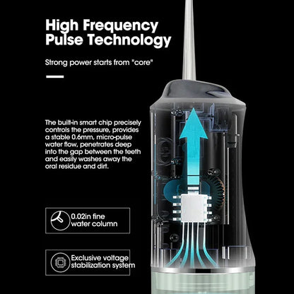 Oral Irrigator Portable Dental Water Flosser USB Rechargeable Water Jet Floss Tooth Pick 4 Jet Tip 220ml 3 Modes Teeth Cleaner