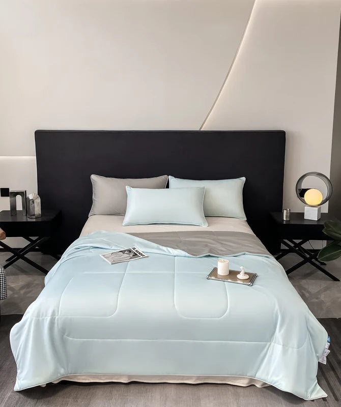 Reversible Cooling Blankets Smooth Air Condition Comforter Lightweight Summer Quilt Washable Double Side Cold Fabric & Cool Skin