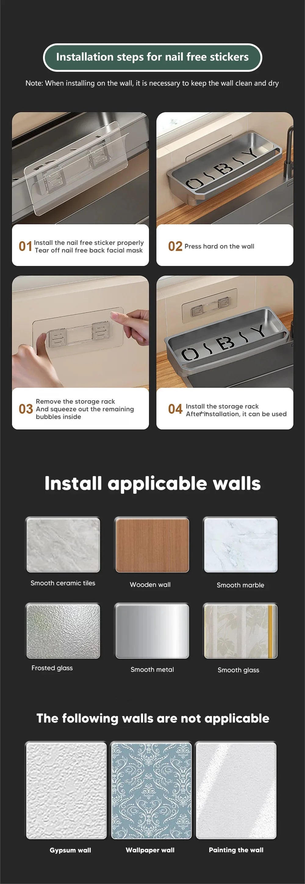 Kitchen Sink Organizer Drain Rack Self-draining Shelf Sponge Holder Dishcloth Faucet Storage Soap Drainer Kitchen Accessories