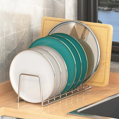 Multipurpose Dish Drying Rack Stainless Steel Kitchen Organizer Bowl Draining Rack 8 Girds Space Saving Dish Drying Holder