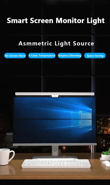 50cm Hanging PC Desk Lamp Computer Screen Display Light Computer Monitor Light Dimmable Timing Eye Protection for Study Work