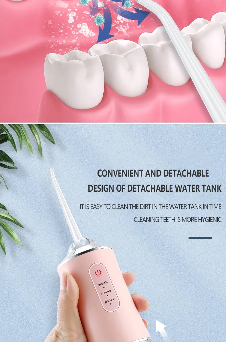 Smart Electric Oral Irrigator Water Flosser 4 Jets 3 Modes USB Charging Water Jet Irrigator Dental Teeth Cleaner