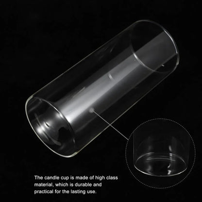 Glass Candle Holders Dia 8cm Cylinder Vases for Pillar Candle, Holders or Flower Vase Wedding Decoration Candlelight Dinner
