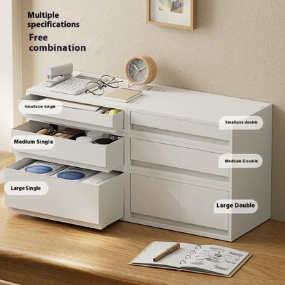 Desktop Storage Box Stationery Sorting Storage Drawer Stackable Space Saving Tabletop Drawer Cosmetic Desktop Organizer Boxes