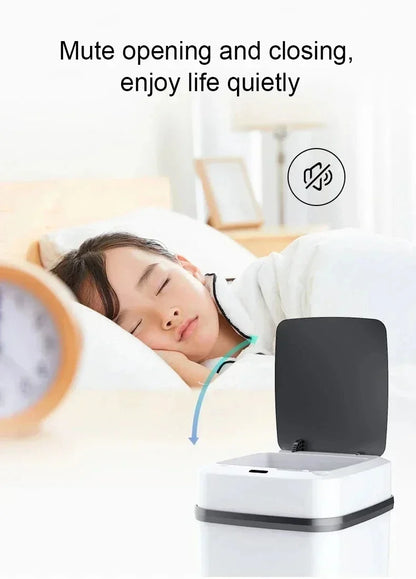 15L Smart Trash Can Intelligent Waste Bin Automatic Sensor Dustbin with Lid Waterproof Recycling Bins for Home Kitchen Bathroom
