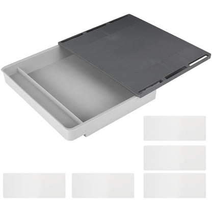 1/2Pcs Under Desk Drawer Storage Box Hidden Self-Adhesive Stationery Storage Drawer For Office Home Organizer Accessories