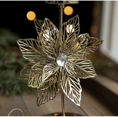 Christmas Golden Wrought Iron Candlestick Star Elk Christmas Tree Candle Holder Merry Christmas New Year Table Decoration