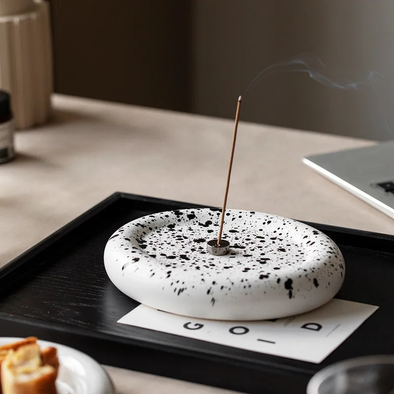1PC Ceramics Incense Burner Stick Holder Line Incense plate Sandalwood Coil Base Temples Yoga Studios Home Decoration